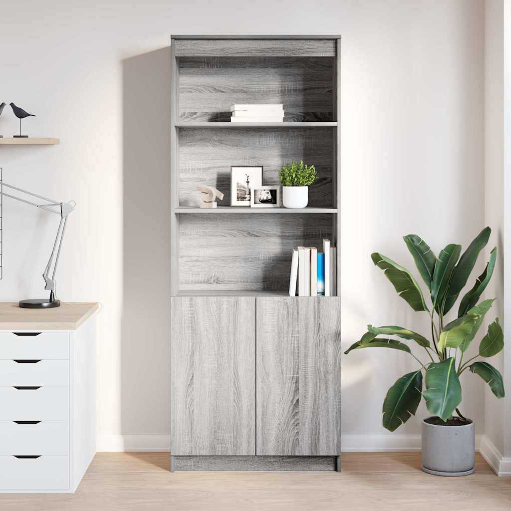 Credenza Grigio Sonoma 70x35x180 cm in Legno Multistrato - homemem39