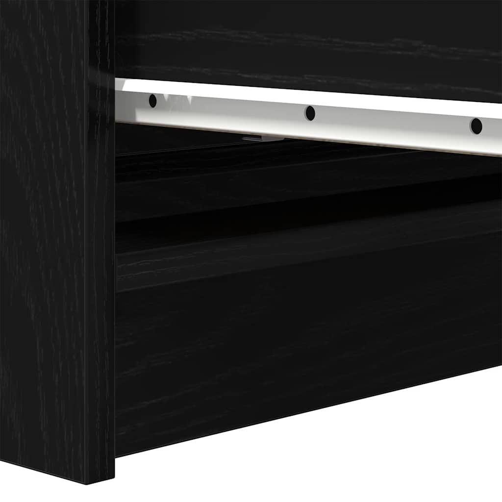 Credenza Rovere Nero 80x35x99 cm in Legno Multistrato - homemem39