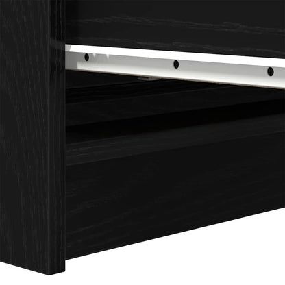Credenza Rovere Nero 80x35x99 cm in Legno Multistrato - homemem39