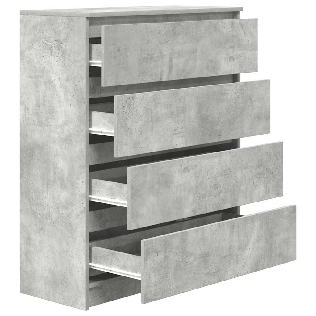 Credenza Grigio Cemento 80x35x99 cm in Legno Multistrato - homemem39