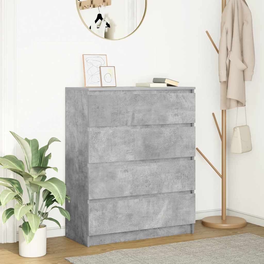 Credenza Grigio Cemento 80x35x99 cm in Legno Multistrato - homemem39