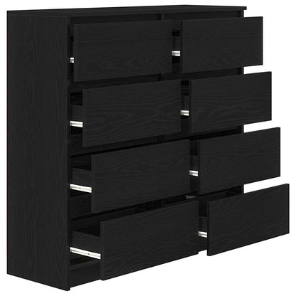 Credenza Rovere Nero 100x35x99 cm in Legno Multistrato