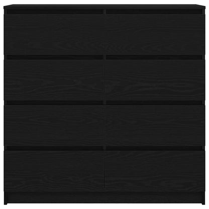 Credenza Rovere Nero 100x35x99 cm in Legno Multistrato