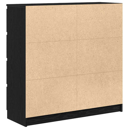 Credenza Rovere Nero 100x35x99 cm in Legno Multistrato