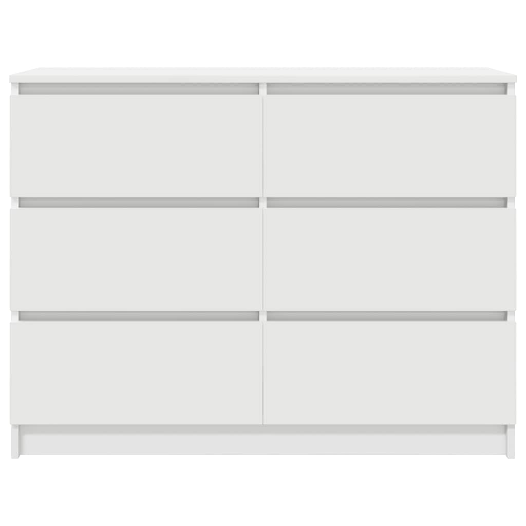 Credenza Bianca 100x35x76 cm in Legno Multistrato - homemem39