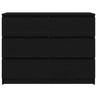 Credenza Rovere Nero 100x35x76 cm in Legno Multistrato - homemem39