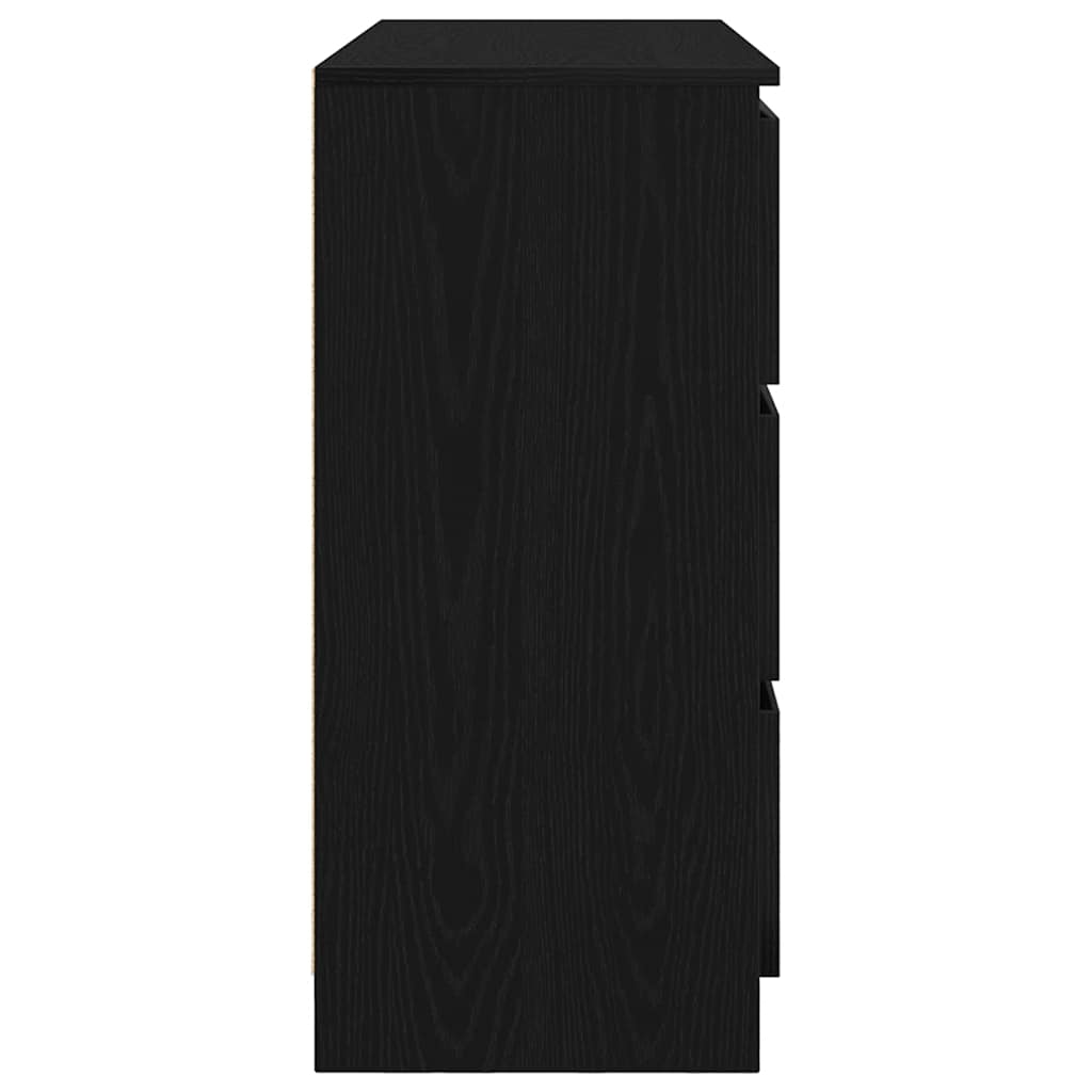 Credenza Rovere Nero 100x35x76 cm in Legno Multistrato - homemem39