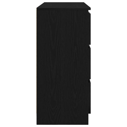 Credenza Rovere Nero 100x35x76 cm in Legno Multistrato - homemem39