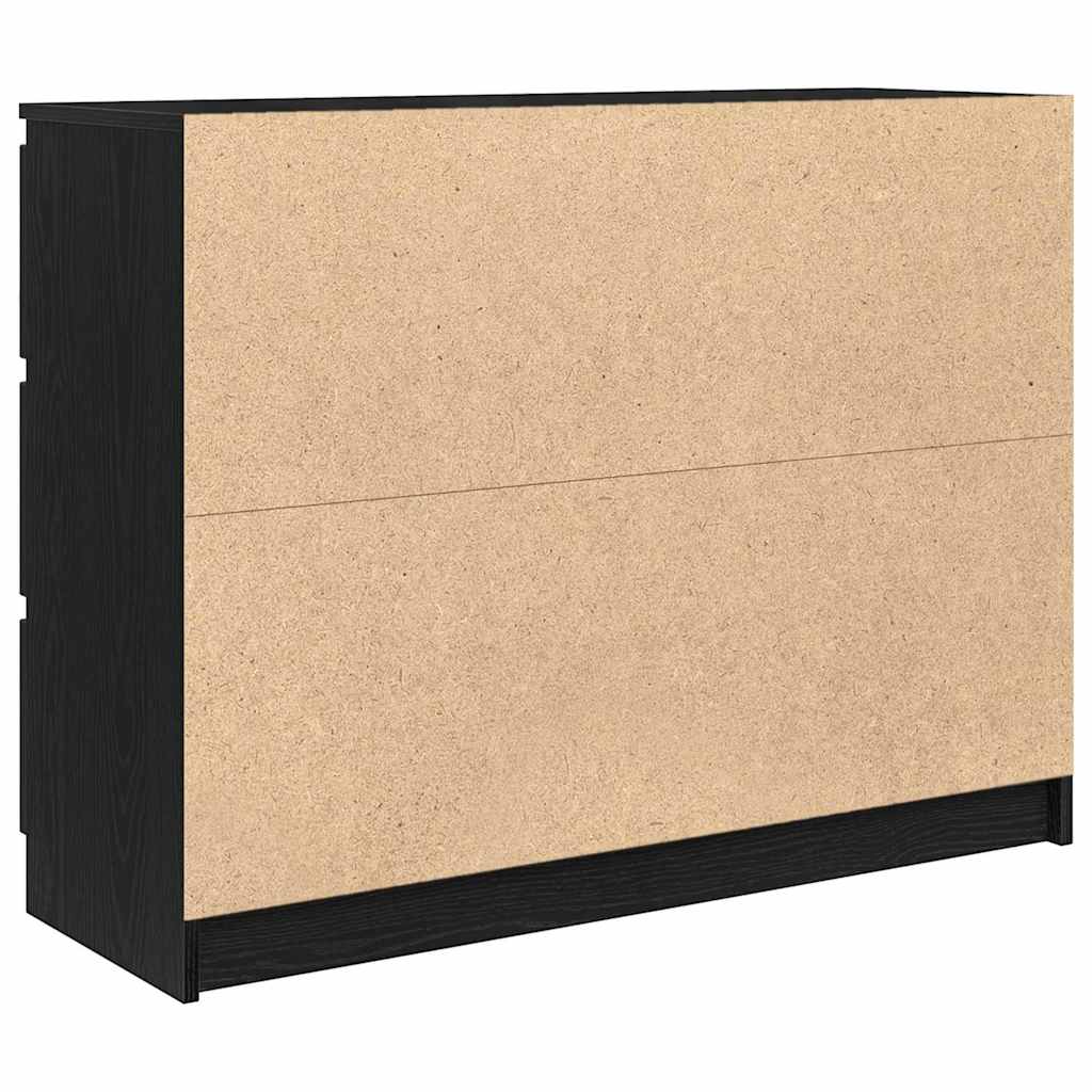 Credenza Rovere Nero 100x35x76 cm in Legno Multistrato - homemem39