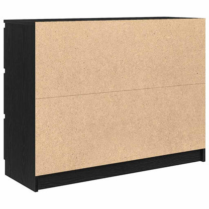 Credenza Rovere Nero 100x35x76 cm in Legno Multistrato - homemem39