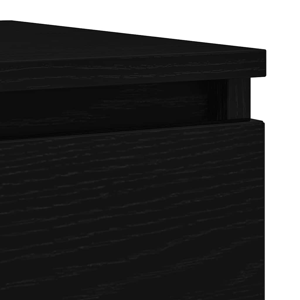 Credenza Rovere Nero 100x35x76 cm in Legno Multistrato - homemem39