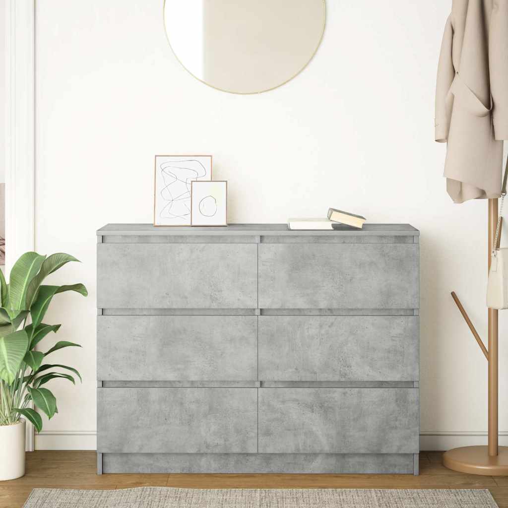 Credenza Grigio Cemento 100x35x76 cm in Legno Multistrato - homemem39