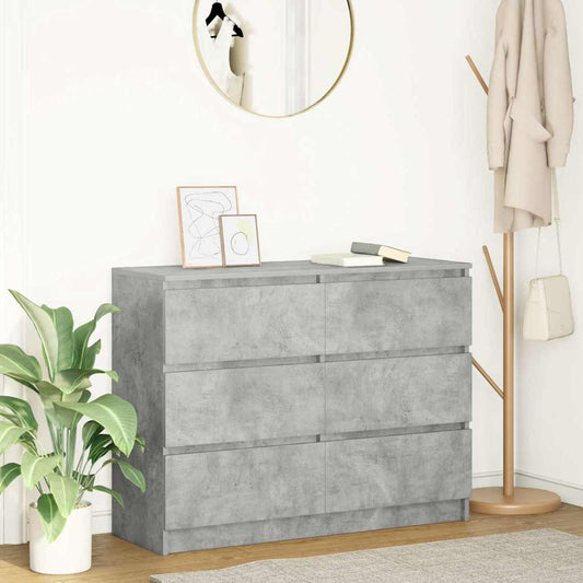 Credenza Grigio Cemento 100x35x76 cm in Legno Multistrato - homemem39