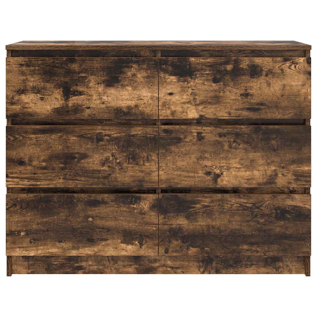 Credenza Rovere Fumo 100x35x76 cm in Legno Multistrato - homemem39