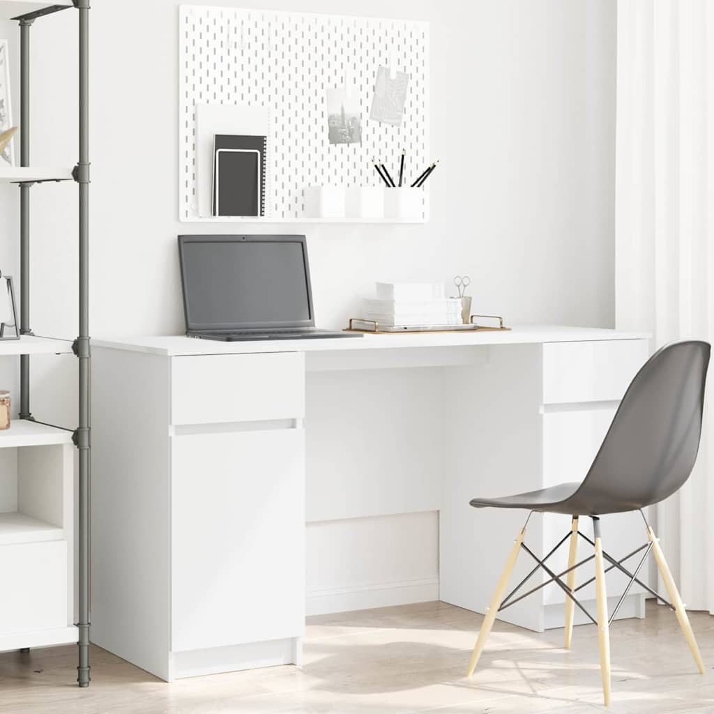Scrivania con porta Bianco 140 x 49 x 76 cm Legno multistrato