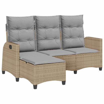 Divano da Giardino Reclinabile con Cuscini a L Beige Polyrattan - homemem39