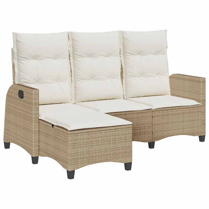 Divano da Giardino Reclinabile con Cuscini a L Beige Polyrattan | homemem39