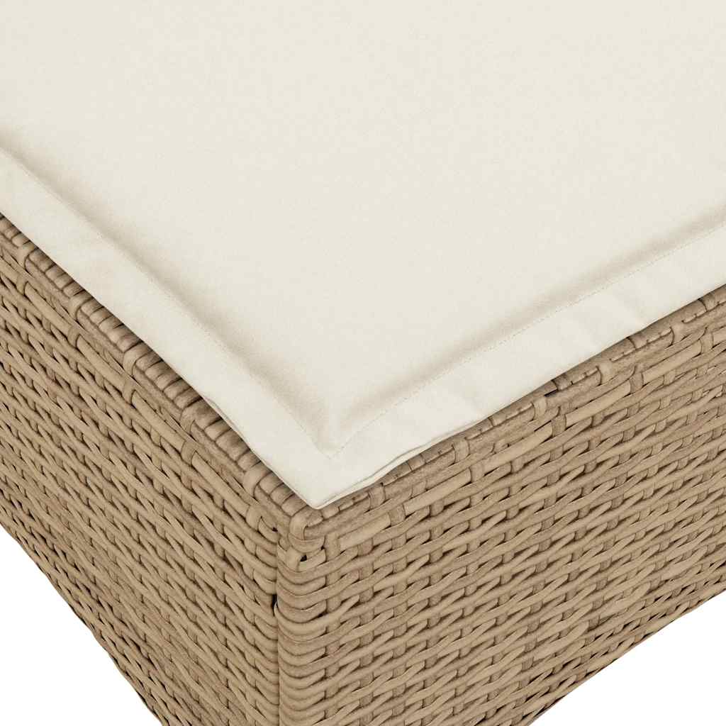 Divano da Giardino Reclinabile con Cuscini a L Beige Polyrattan - homemem39