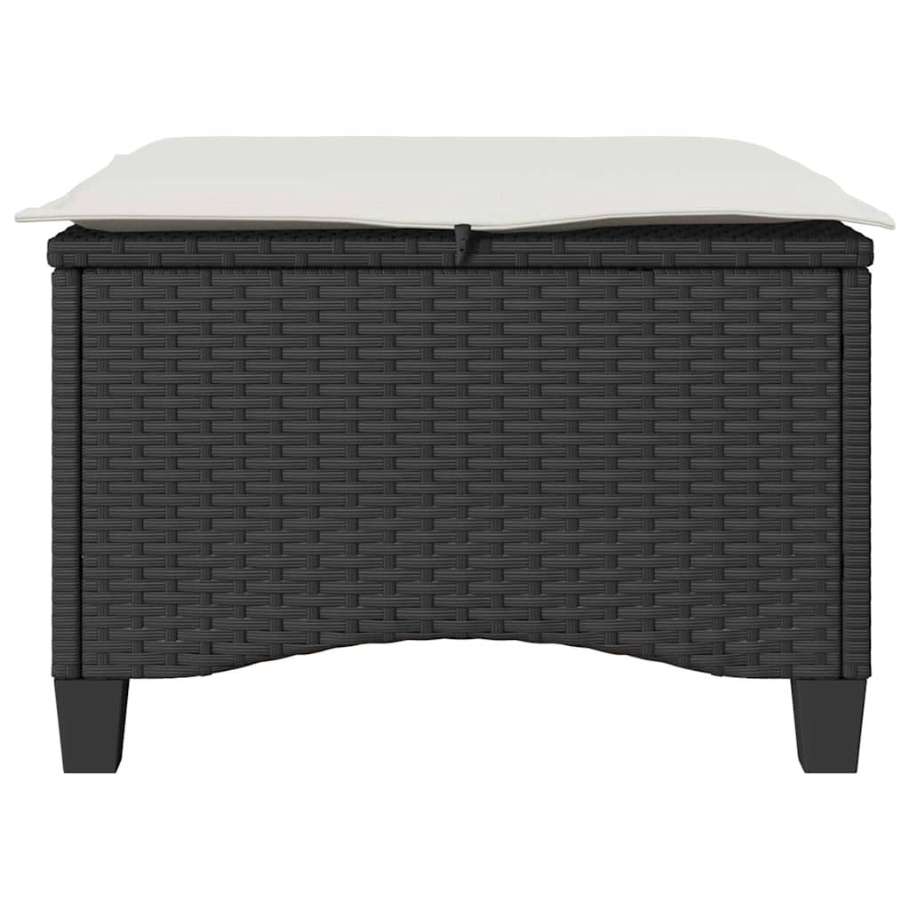 Sgabelli Giardino con Cuscini 2 pz Nero 55x55x36 cm Polyrattan - homemem39