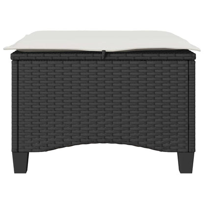 Sgabelli Giardino con Cuscini 2 pz Nero 55x55x36 cm Polyrattan - homemem39