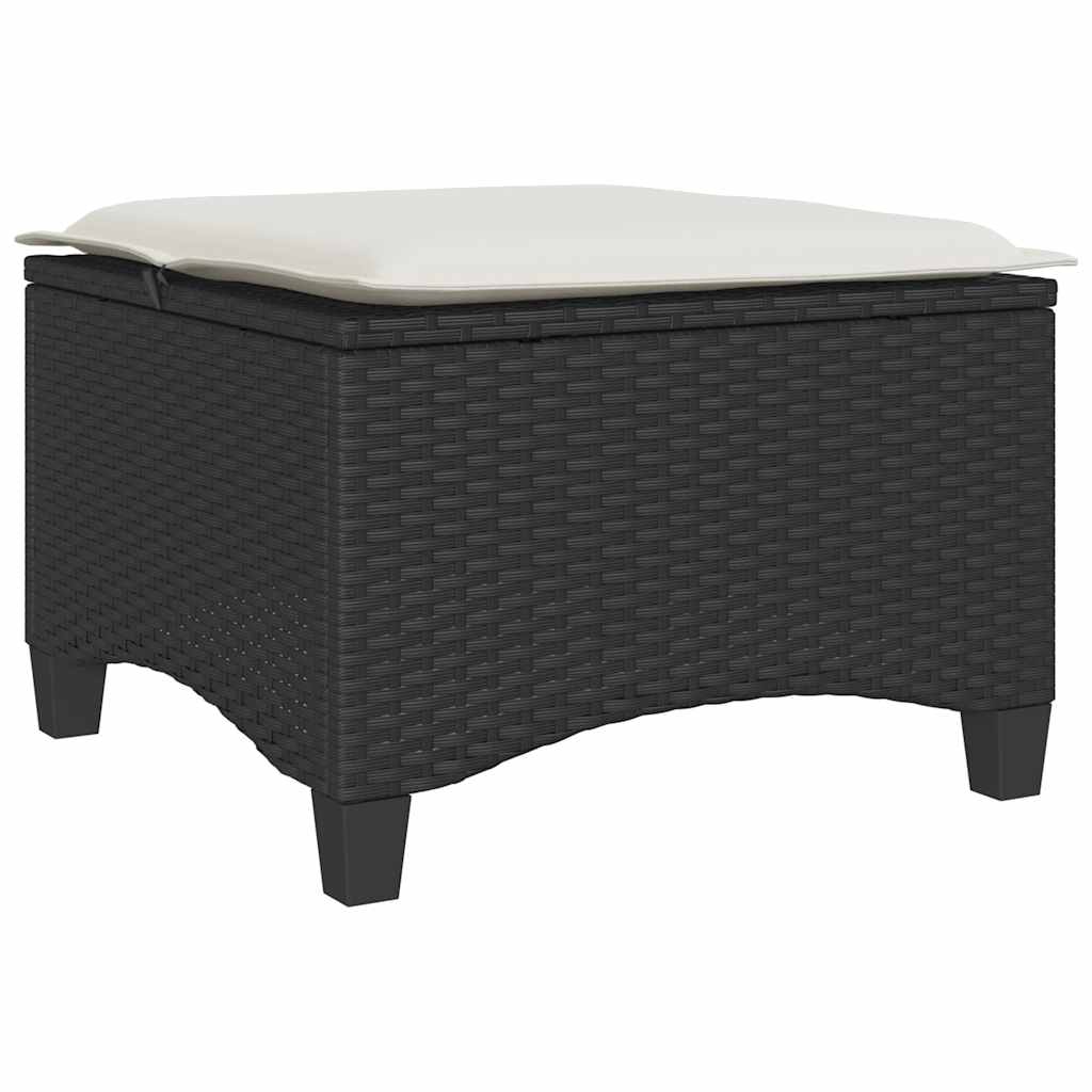 Sgabelli Giardino con Cuscini 2 pz Nero 55x55x36 cm Polyrattan - homemem39