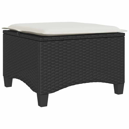 Sgabelli Giardino con Cuscini 2 pz Nero 55x55x36 cm Polyrattan - homemem39
