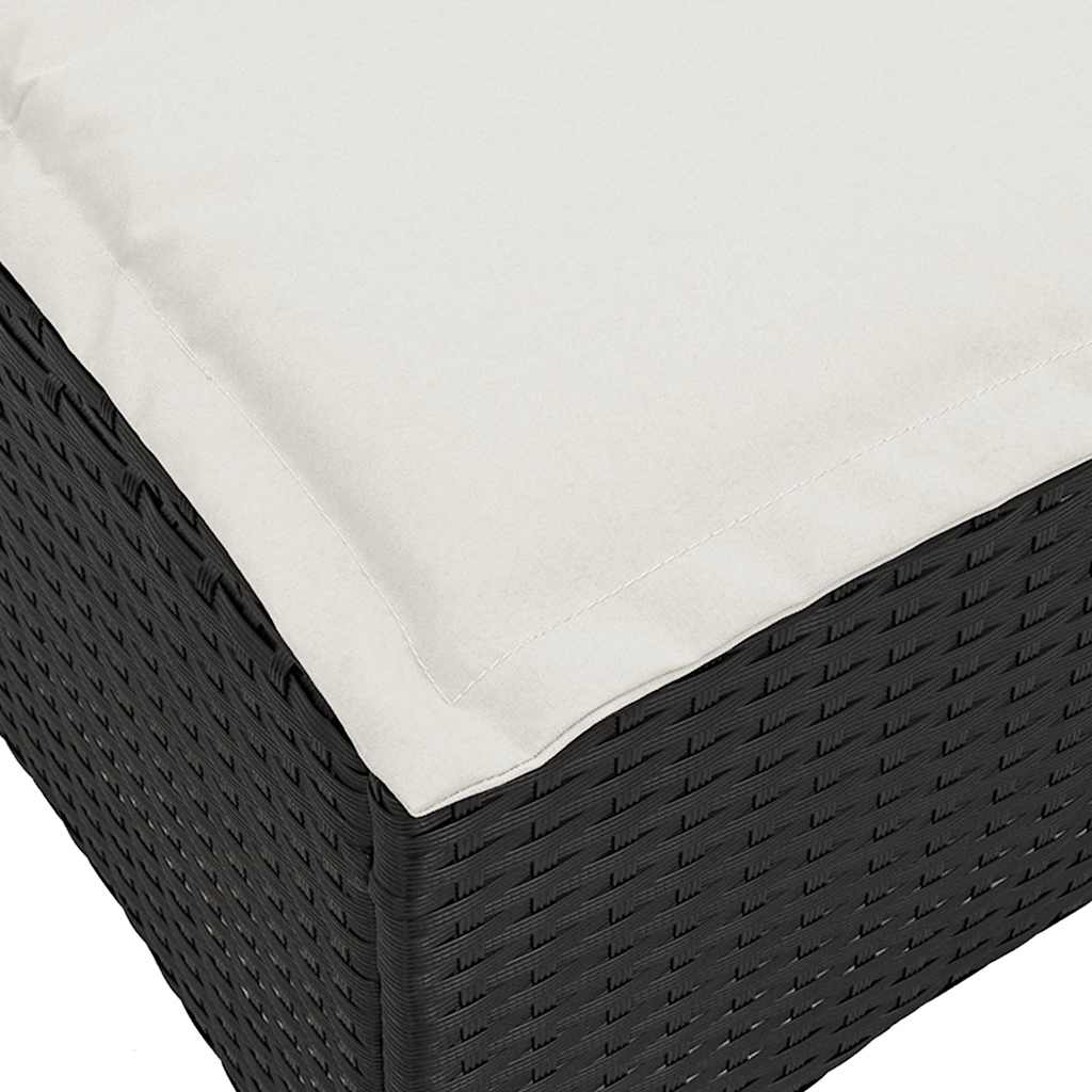 Sgabelli Giardino con Cuscini 2 pz Nero 55x55x36 cm Polyrattan - homemem39