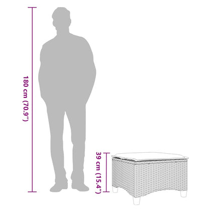 Sgabelli Giardino con Cuscini 2 pz Nero 55x55x36 cm Polyrattan - homemem39