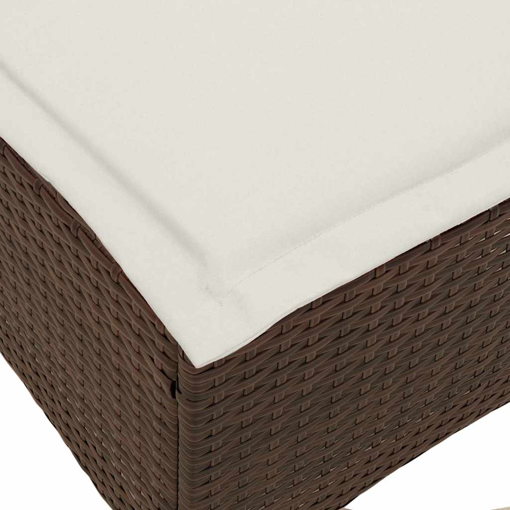 Sgabelli Giardino con Cuscini 2pz Marrone 55x55x36cm Polyrattan - homemem39
