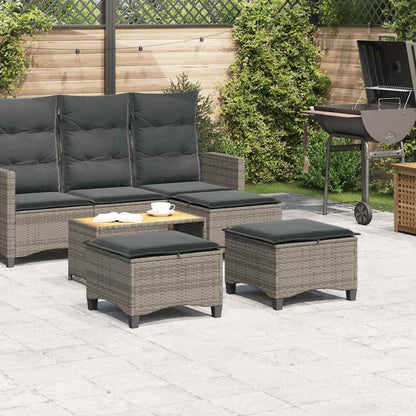 Sgabelli Giardino con Cuscini 2 pz Grigio 55x55x36cm Polyrattan - homemem39