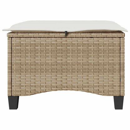 Sgabelli Giardino con Cuscini 4pz Beige 55x55x36 cm Polyrattan - homemem39