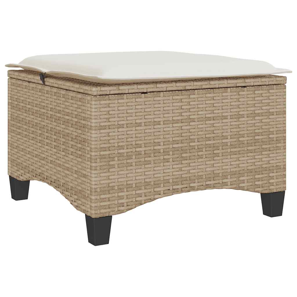 Sgabelli Giardino con Cuscini 4pz Beige 55x55x36 cm Polyrattan - homemem39