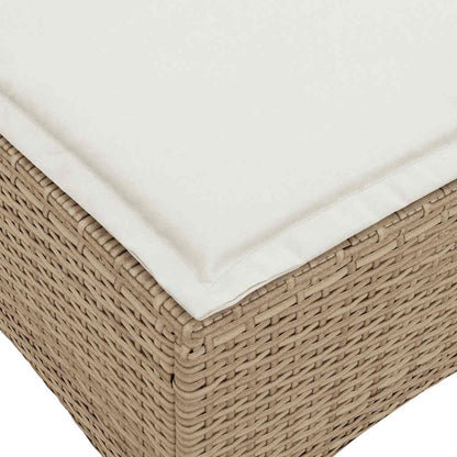 Sgabelli Giardino con Cuscini 4pz Beige 55x55x36 cm Polyrattan - homemem39