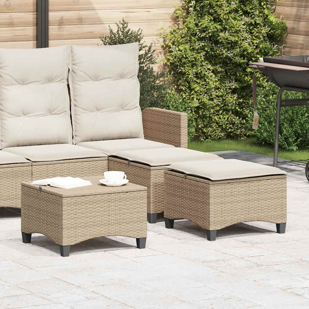 Sgabelli Giardino con Cuscini 4pz Beige 55x55x36 cm Polyrattan - homemem39