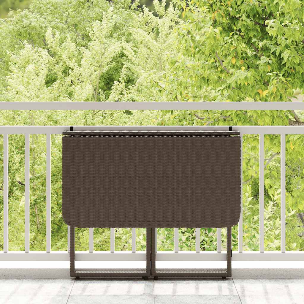 Tavolo Pieghevole da Giardino Marrone 90x51x75 cm Polyrattan | homemem39