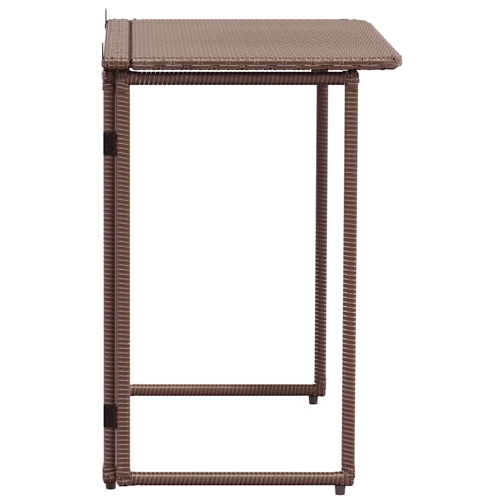 Tavolo Pieghevole da Giardino Marrone 90x51x75 cm Polyrattan | homemem39