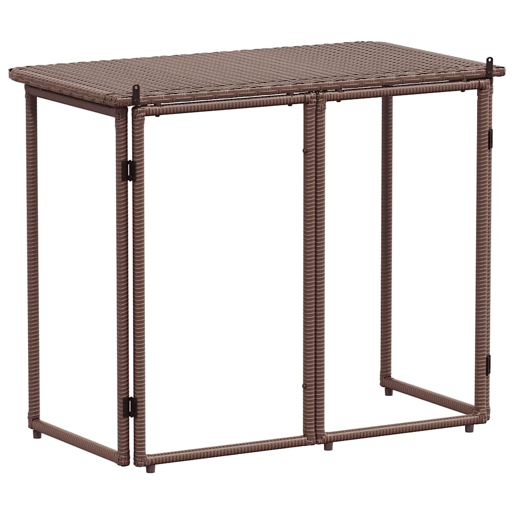 Tavolo Pieghevole da Giardino Marrone 90x51x75 cm Polyrattan | homemem39