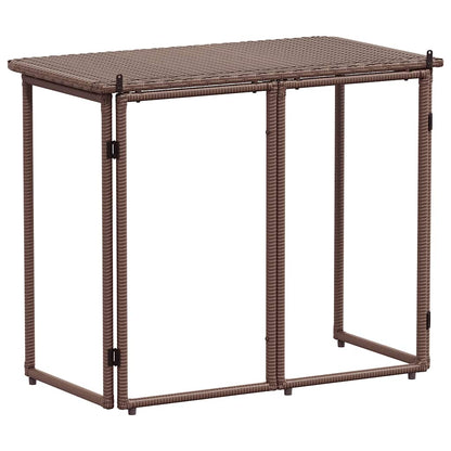 Tavolo Pieghevole da Giardino Marrone 90x51x75 cm Polyrattan | homemem39