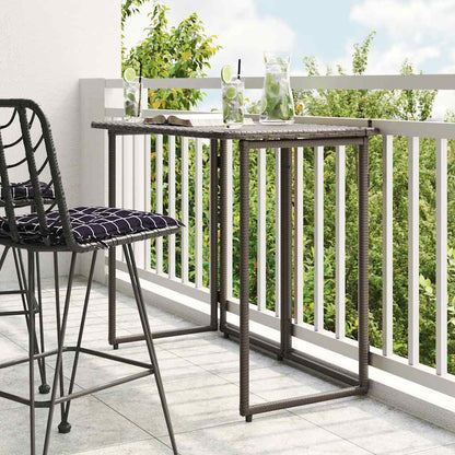 Tavolo Pieghevole da Giardino Marrone 90x51x75 cm Polyrattan | homemem39