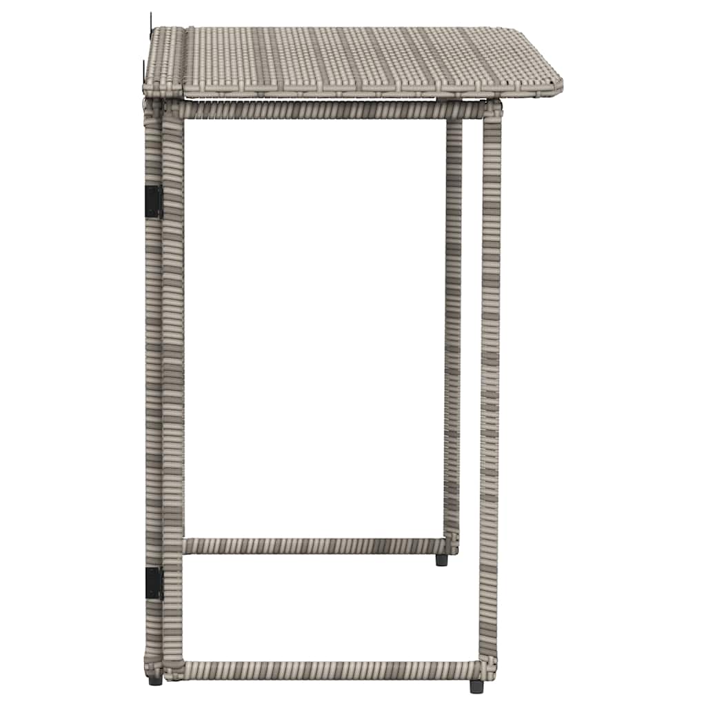 Tavolo da Giardino Pieghevole Grigio 90x51x75 cm in Polyrattan | homemem39