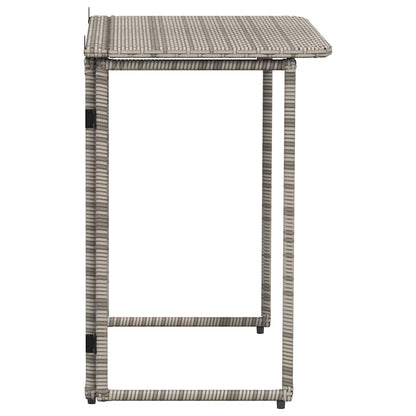 Tavolo da Giardino Pieghevole Grigio 90x51x75 cm in Polyrattan | homemem39