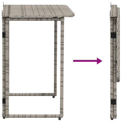 Tavolo da Giardino Pieghevole Grigio 90x51x75 cm in Polyrattan | homemem39
