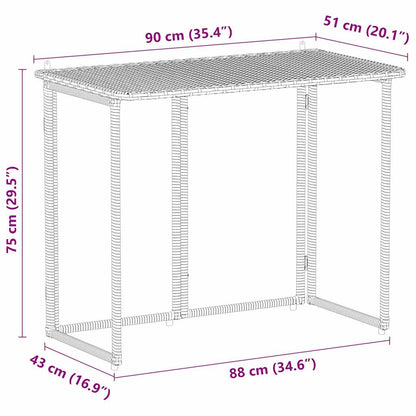 Tavolo da Giardino Pieghevole Grigio 90x51x75 cm in Polyrattan | homemem39
