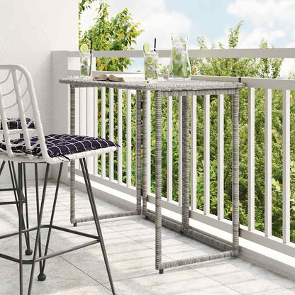 Tavolo da Giardino Pieghevole Grigio 90x51x75 cm in Polyrattan | homemem39