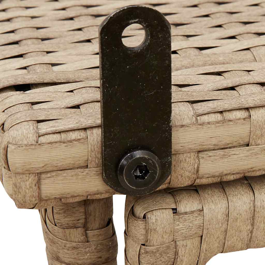 Tavolino da Giardino Pieghevole Beige 90x51x75 cm in Polyrattan | homemem39