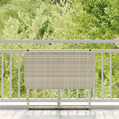 Tavolo Giardino Pieghevole Grigio Chiaro 90x51x75 cm Polyrattan | homemem39