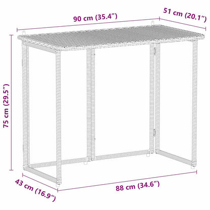 Tavolo Giardino Pieghevole Grigio Chiaro 90x51x75 cm Polyrattan | homemem39