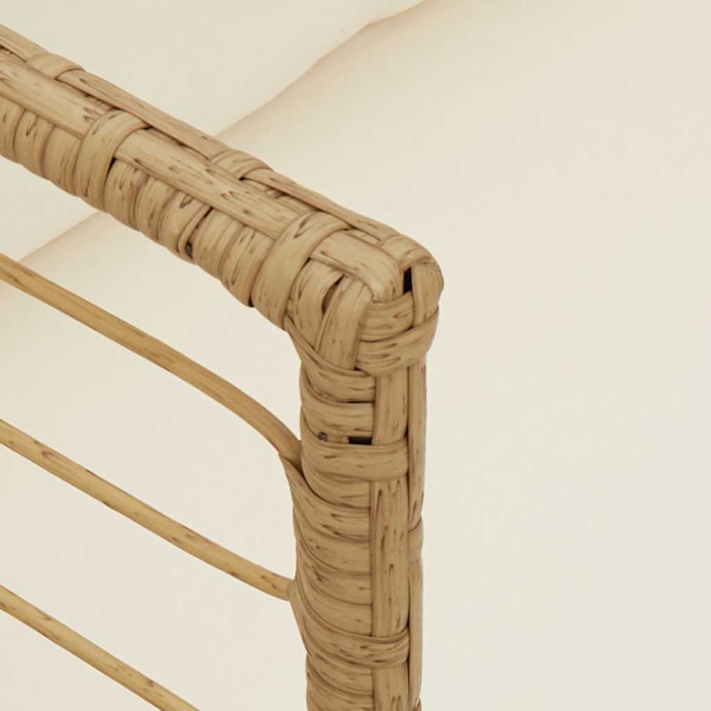 Sedia da Giardino con Cuscini Naturale in Polyrattan - homemem39