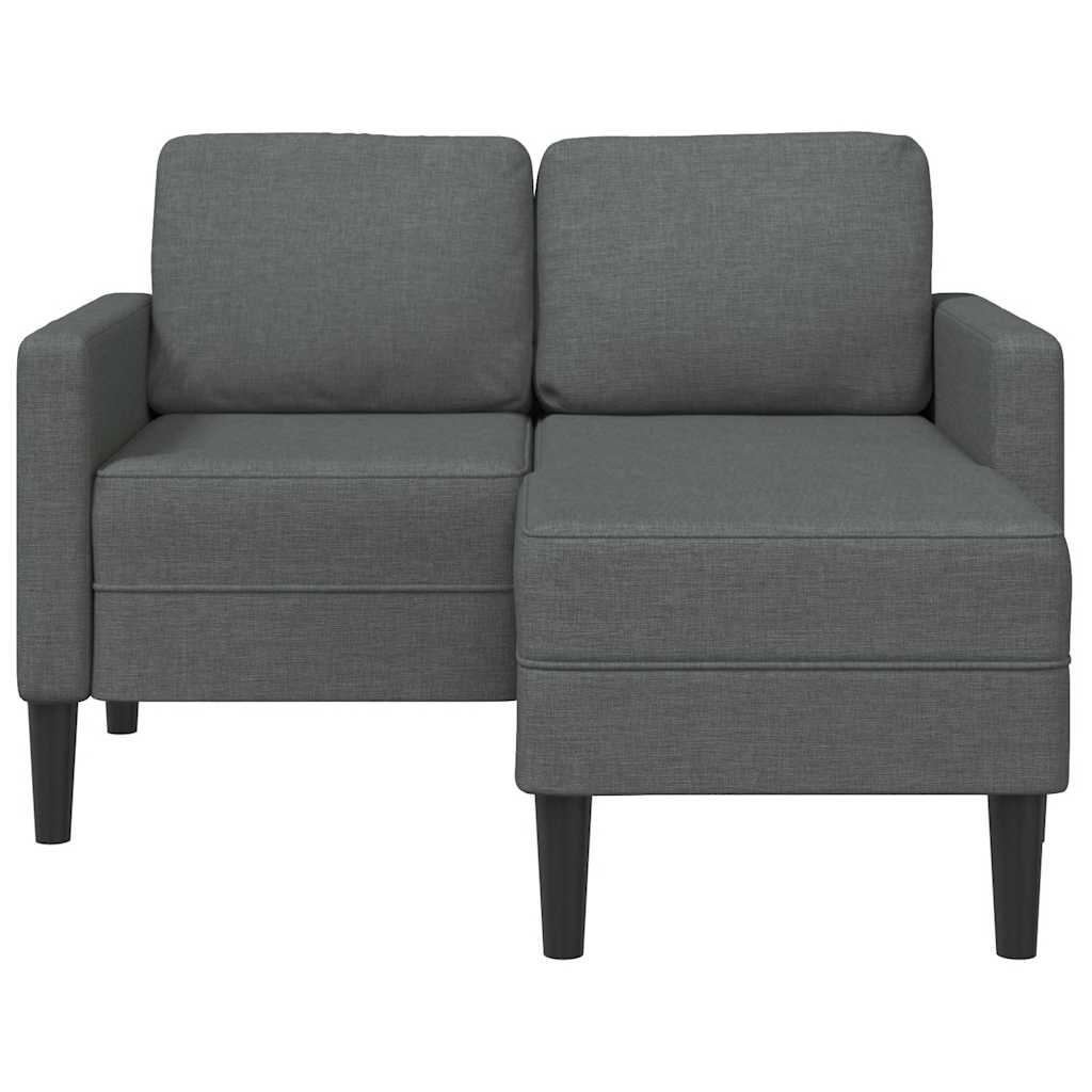 Divano a 2 posti con chaise longue a L grigio scuro 125 cm