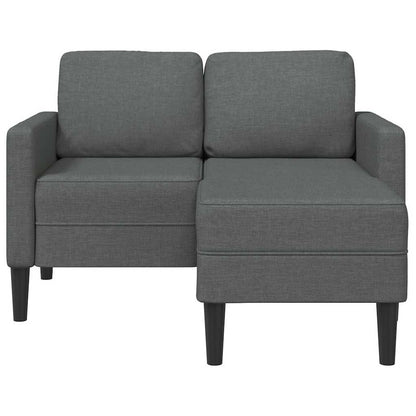 Divano a 2 posti con chaise longue a L grigio scuro 125 cm